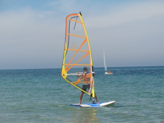  Boy windsurfing 